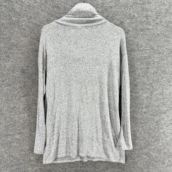 Coco & Main Sweater Pullover Women M Medium Gray Knit Cowl Neck Button Casual - Picture 2 of 7